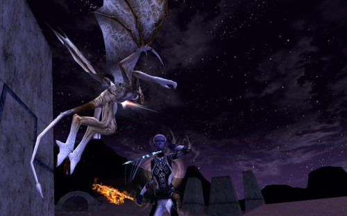 Honeydrop fighting mephits in the Menechtarun Desert. Those pesky mephits!