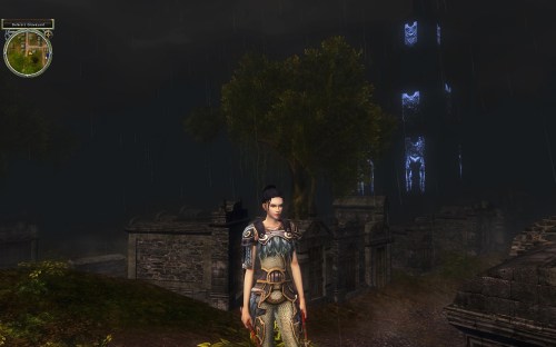 Lusetta Sorrowdusk in Delera's Graveyard - it never stops raining there...