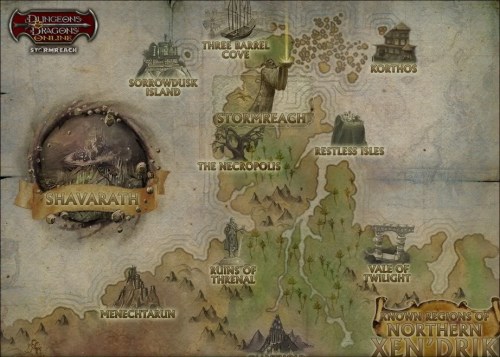 Map of Xen'drik, Dungeons & Dragons Online