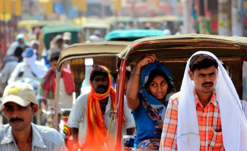Rickshaw traffic, Varanasi