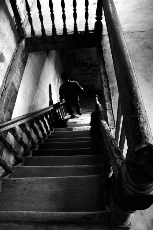 0062 Staircase, old warehouse, Biennale, Kochi