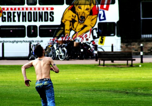 Man and Dog, Parker's Piece, Cambridge, June 7, 2006