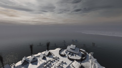 Hillfort and approaching naval assault