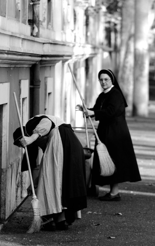 Sweeping Nuns, Rome, October 3, 2013